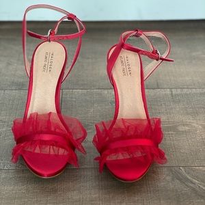 Halogen Red Satin & Tulle Heels